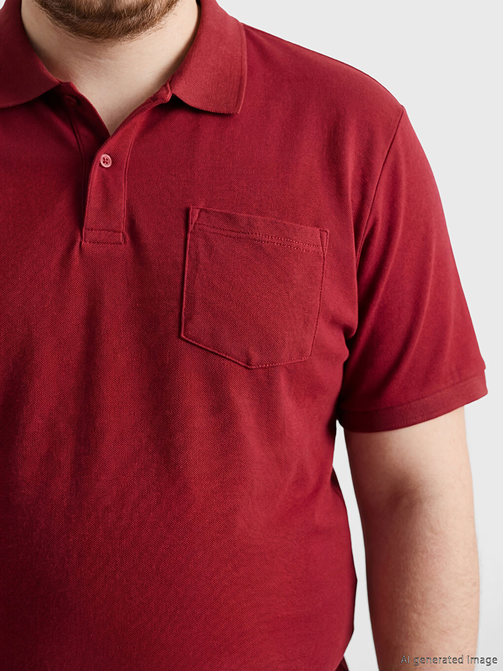 Bordo Polo Yaka Erkek Tişört-2