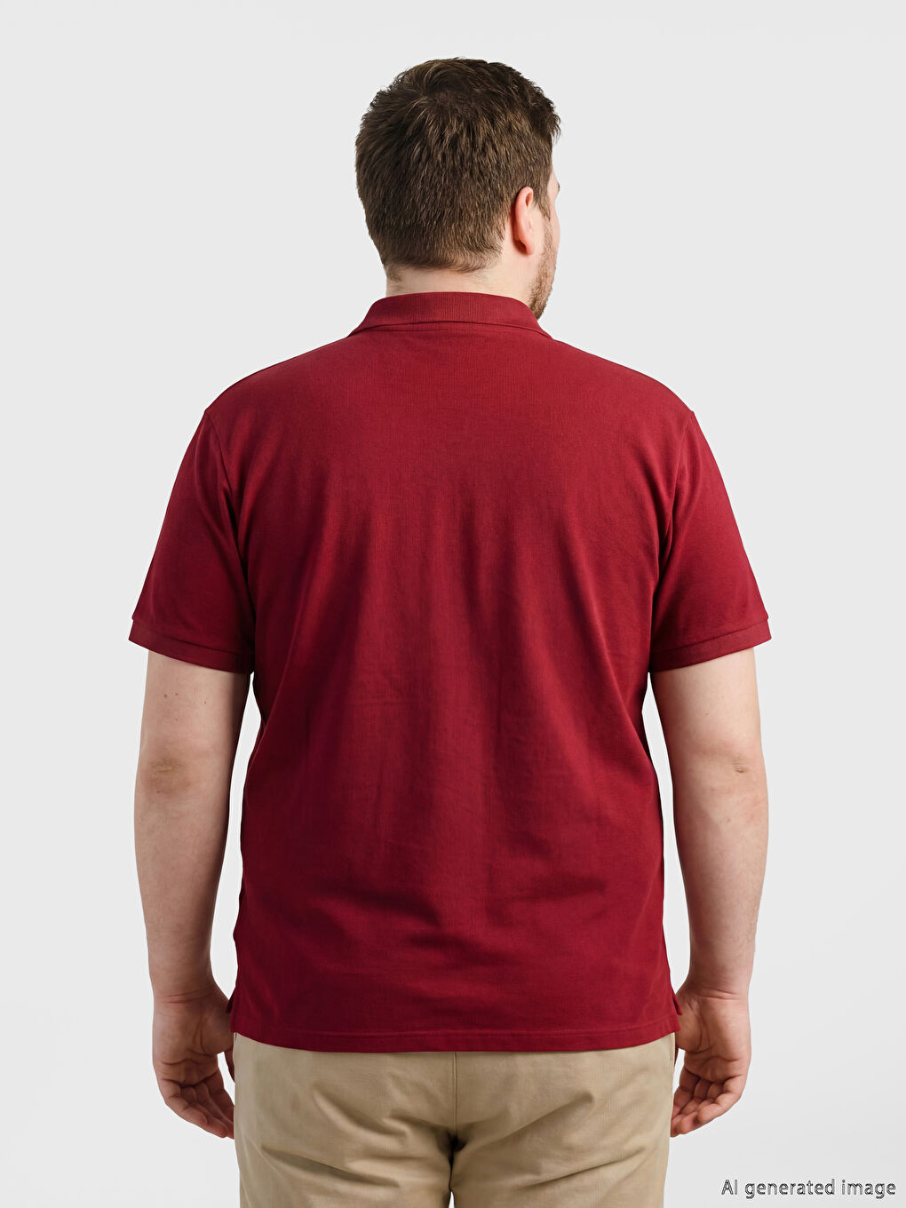 Bordo Polo Yaka Erkek Tişört-3