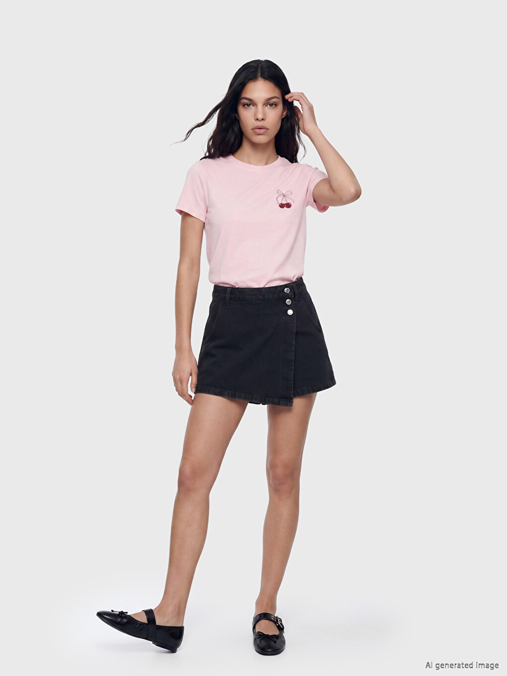 Woman Anthracite Denim Shorts