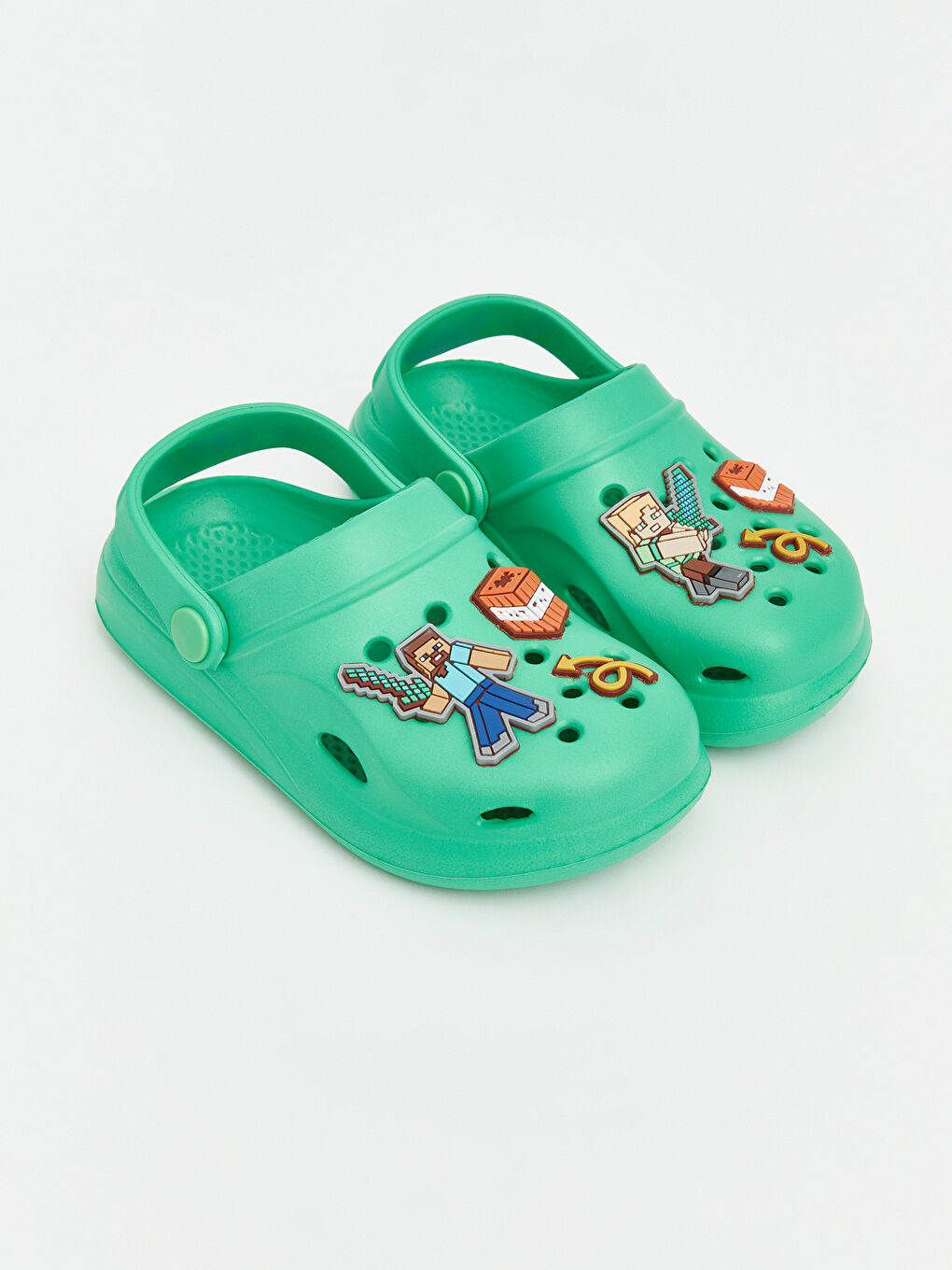Yeşil Minecraft Baskılı Erkek Çocuk Plaj Sandaleti