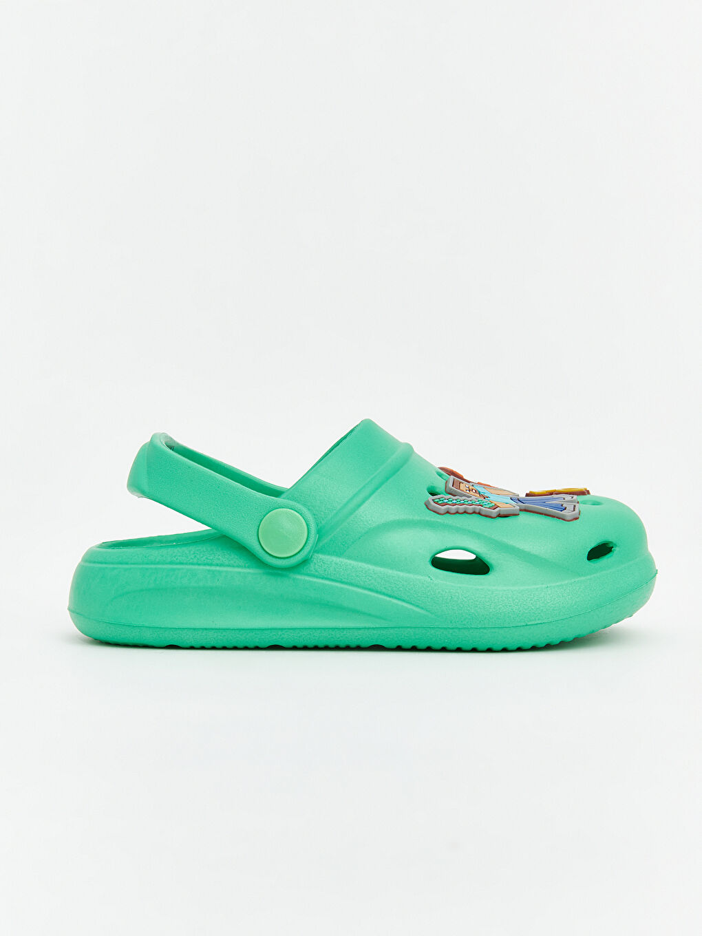 Yeşil Minecraft Baskılı Erkek Çocuk Plaj Sandaleti-1