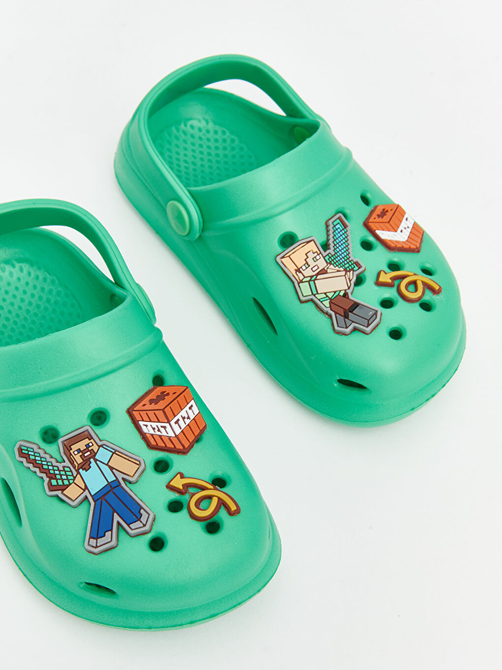 Yeşil Minecraft Baskılı Erkek Çocuk Plaj Sandaleti-2