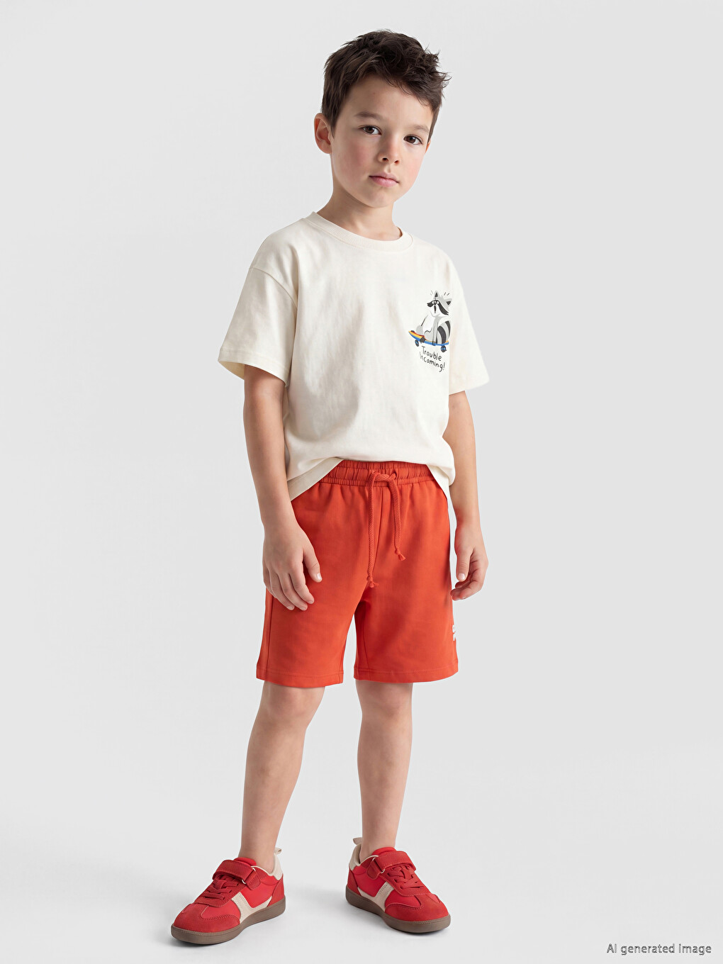 Elastic Waist Printed Boys' Shorts