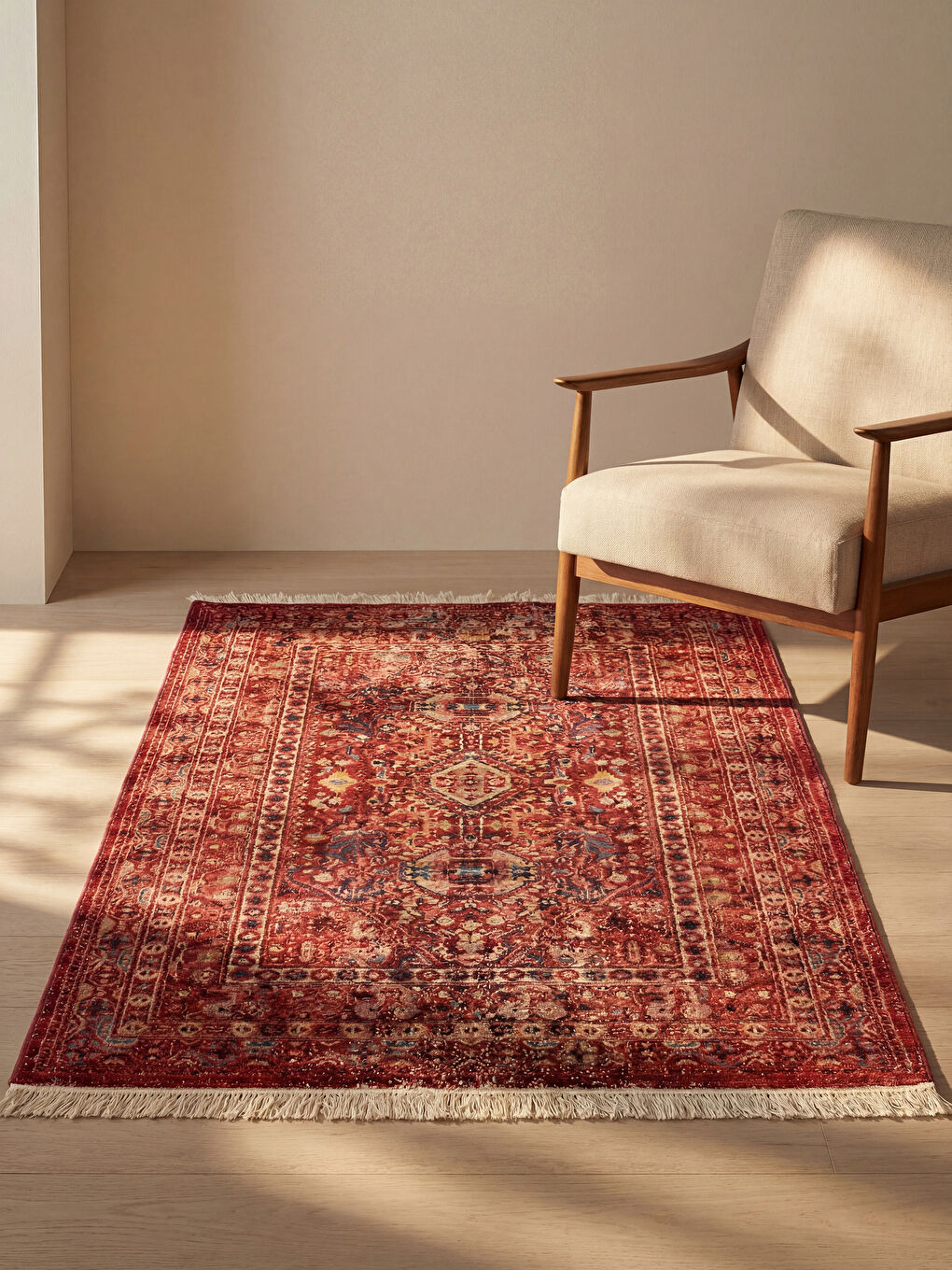 Karışık Etnik Desenli Püsküllü Halı 120x180 cm