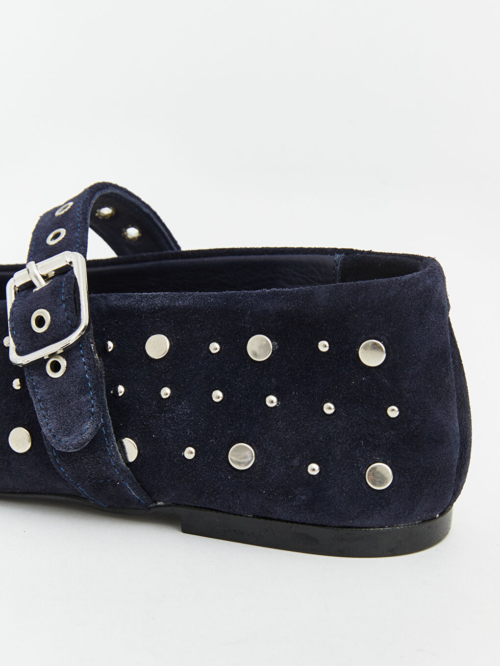 Lacivert Süet Kadın Babet-4