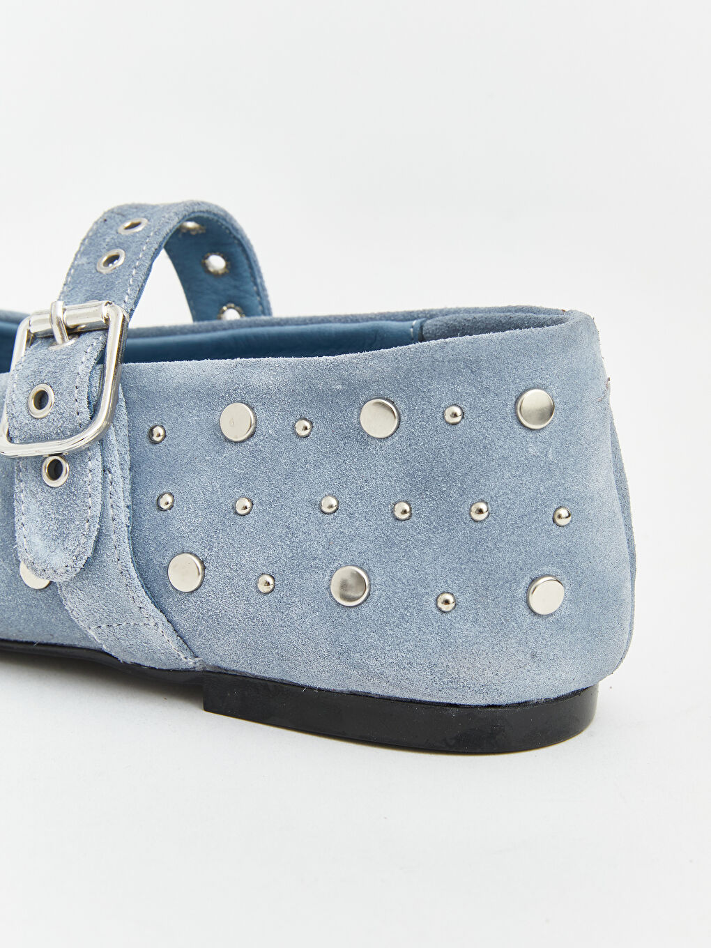 Mavi Süet Kadın Babet-4