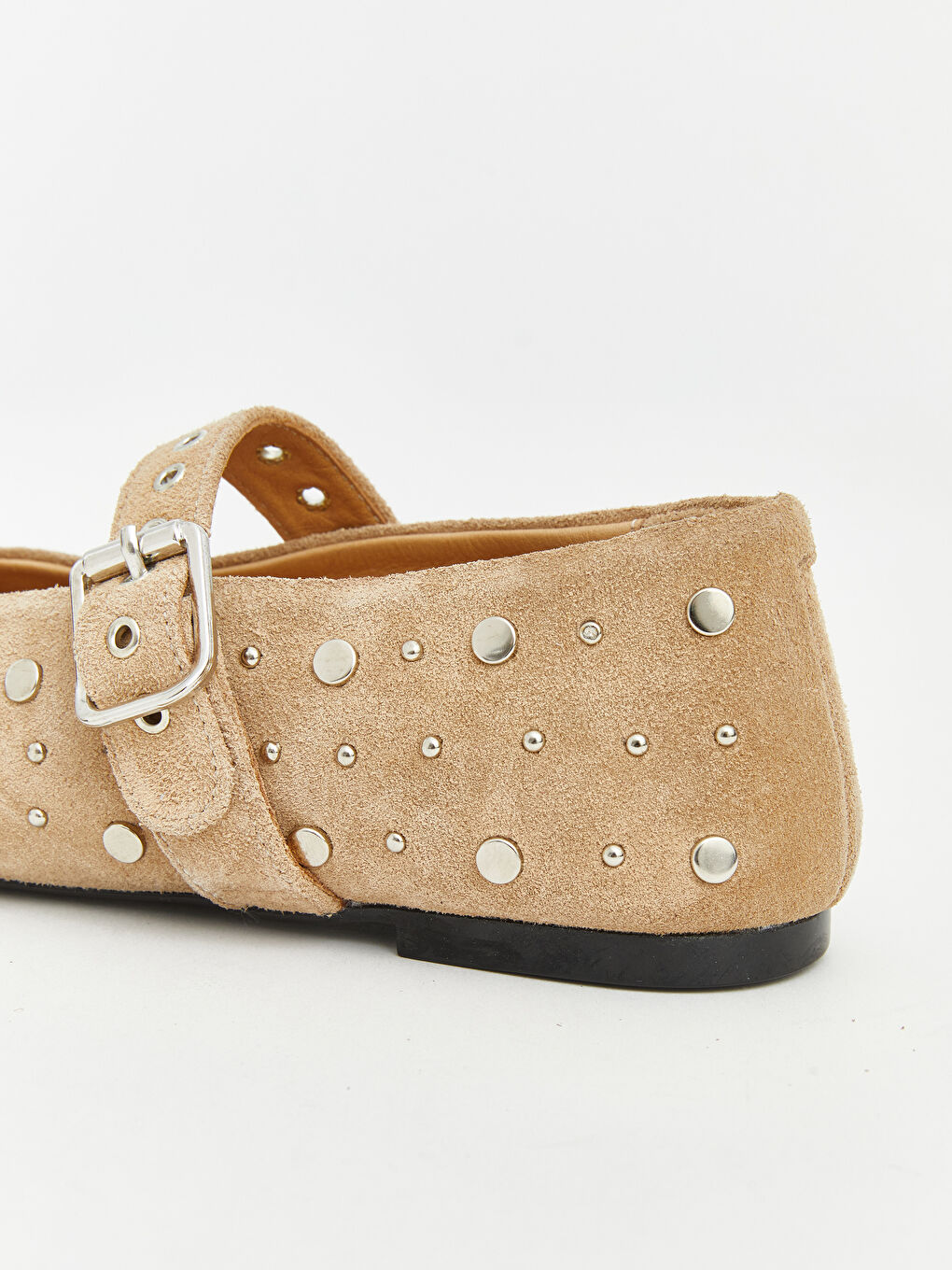 Ekru Süet Kadın Babet-4