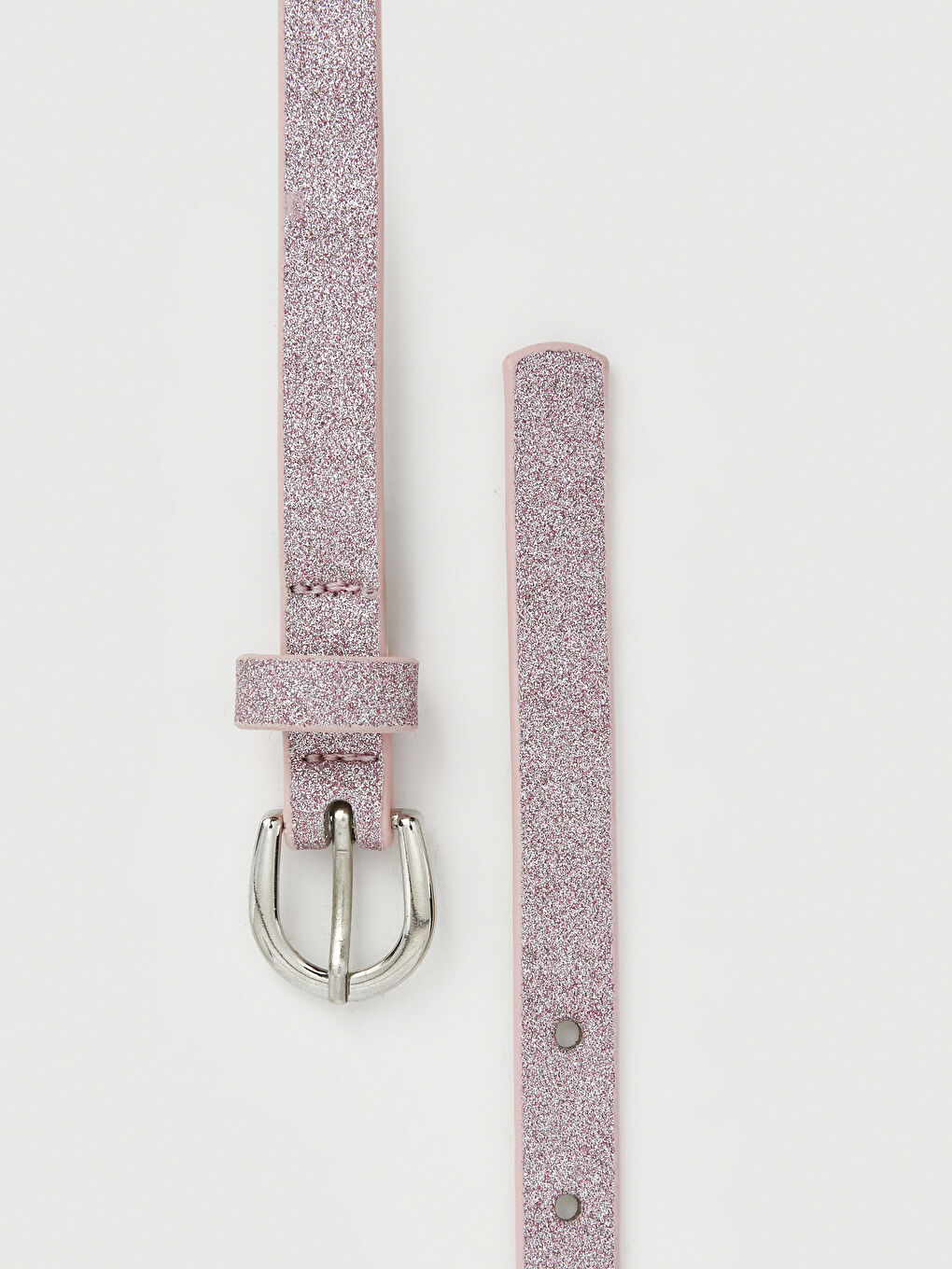 Gri Deri Görünümlü Kız Çocuk Kemer 2'li-2