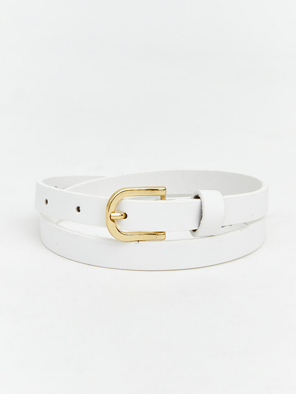 Beyaz Deri Görünümlü Kız Bebek Kemer 