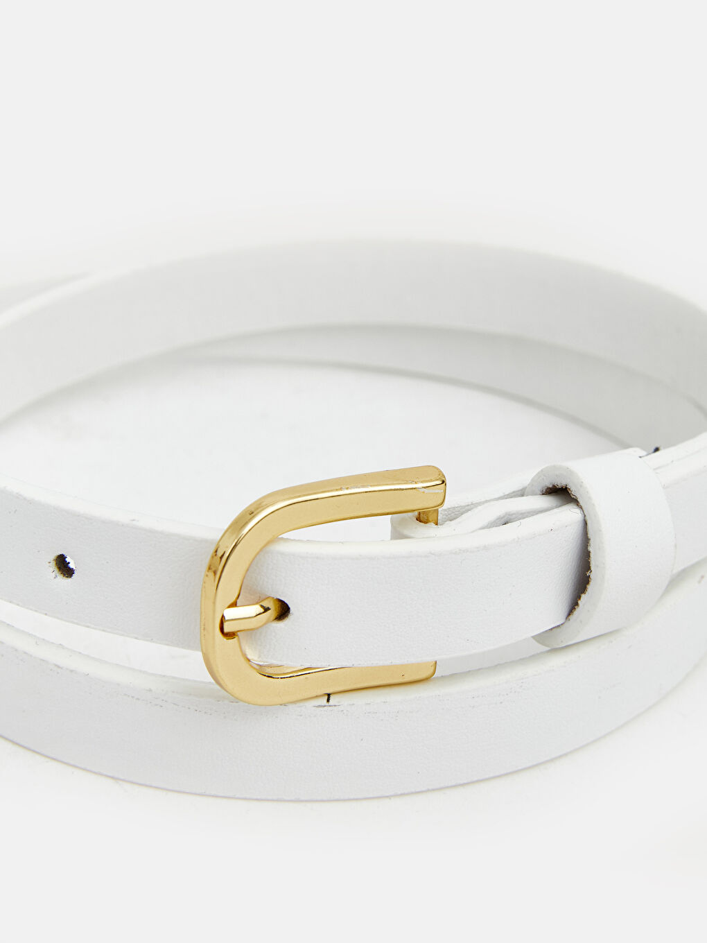 Beyaz Deri Görünümlü Kız Bebek Kemer -3