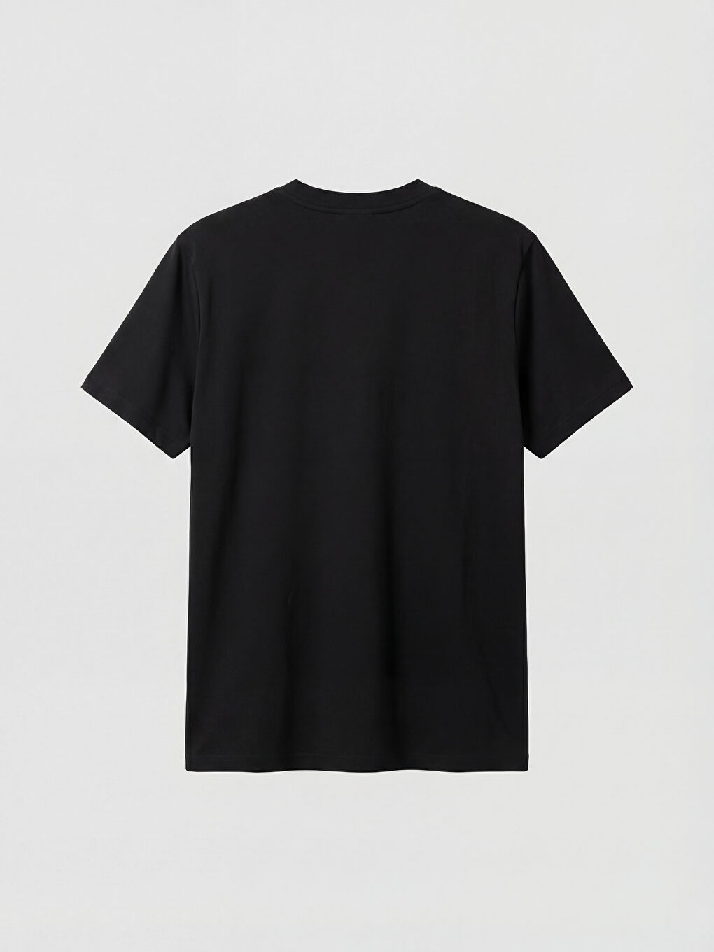 Siyah Bisiklet Yaka Taşlı Kadın Tişört-1