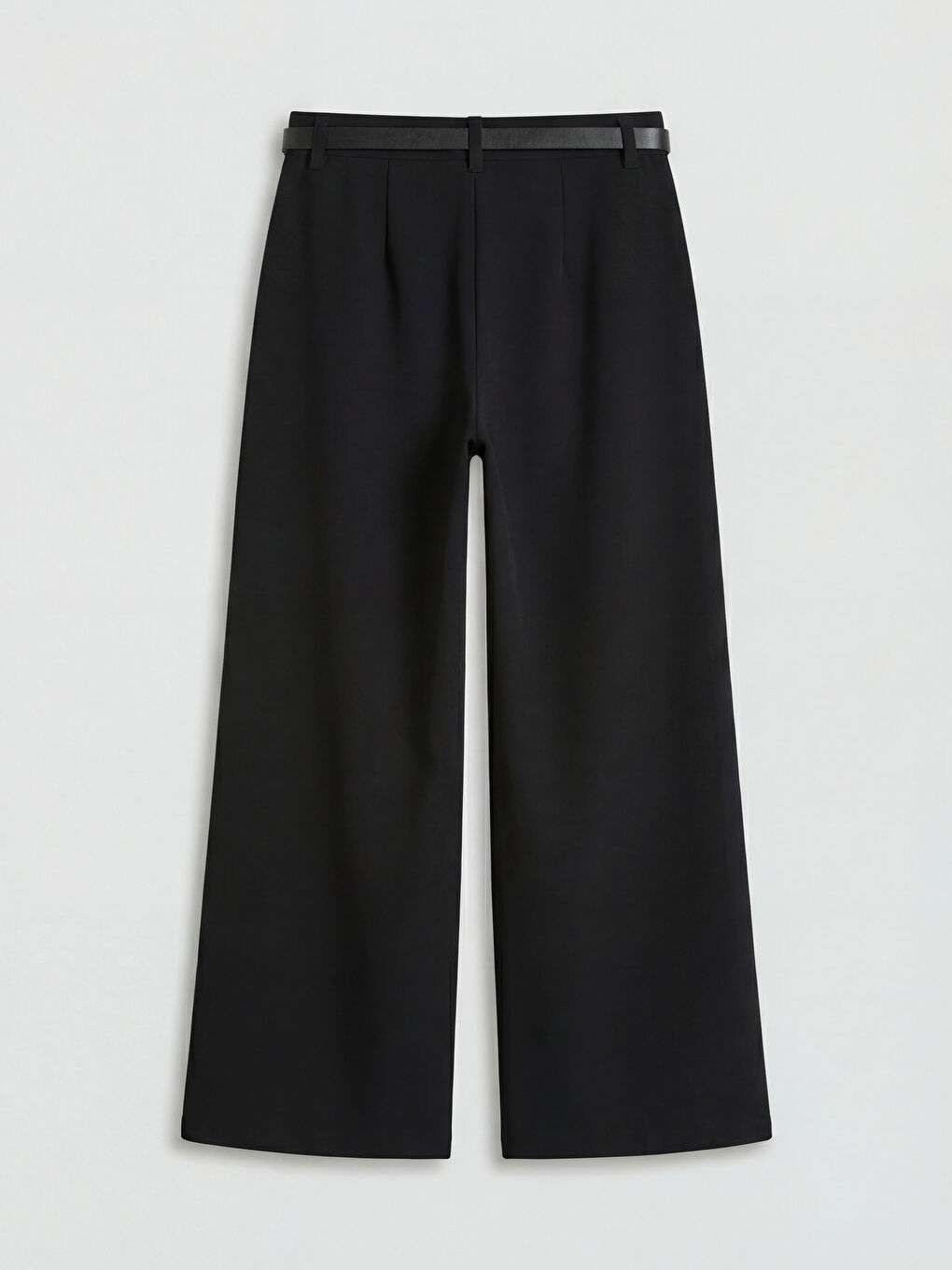 Siyah Wideleg Kız Çocuk Pantolon ve Kemer-1