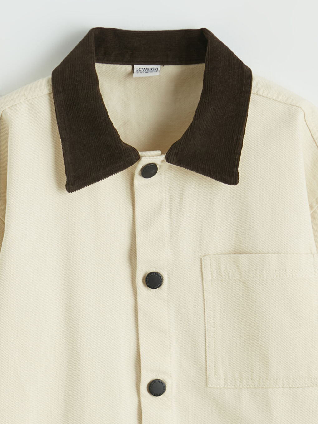 Bej Kadife Yaka Erkek Çocuk Gömlek Ceket-1