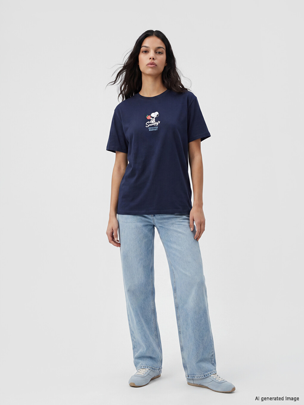 Woman Navy T-shirt-1