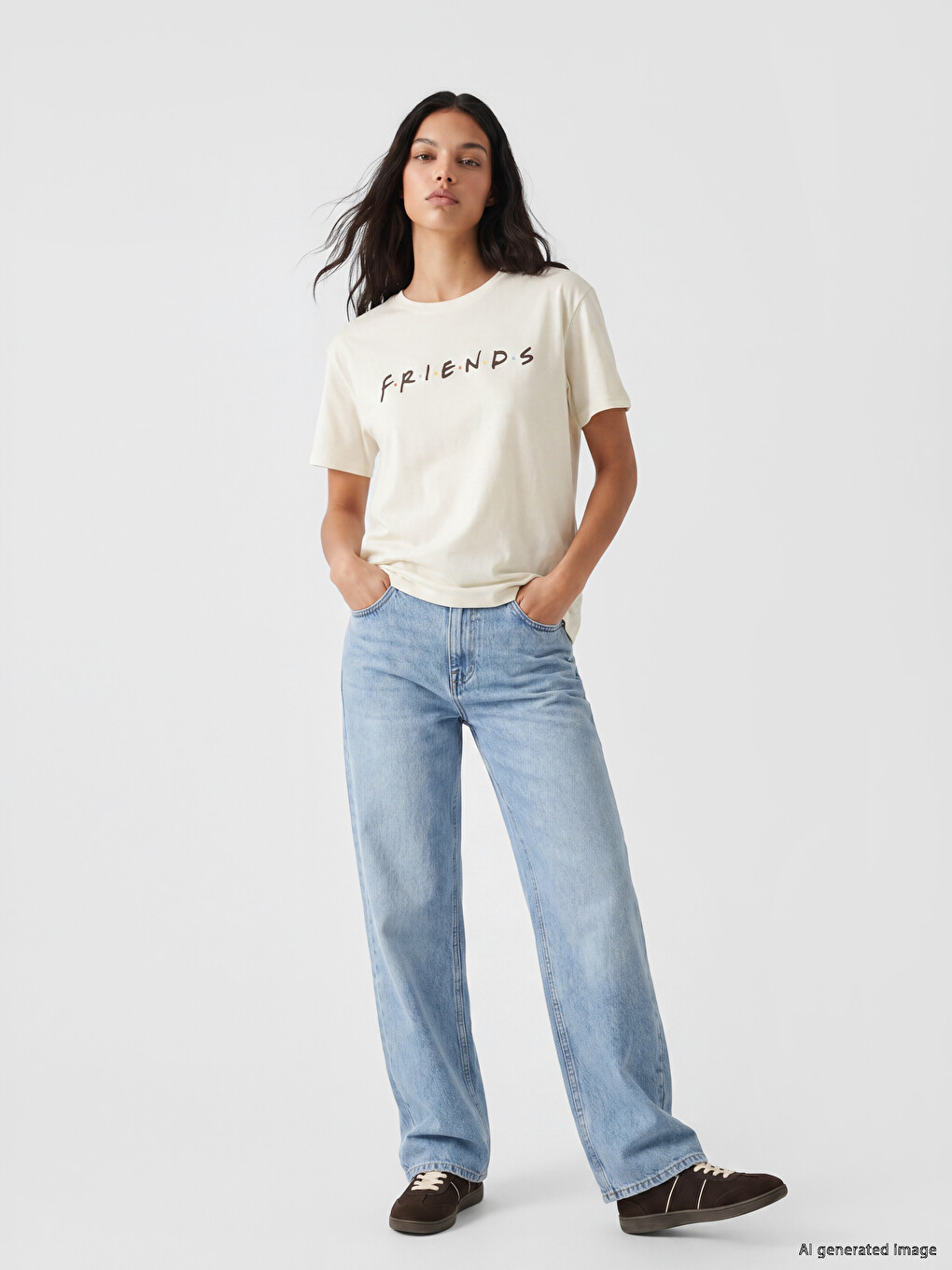 Woman Beige T-shirt-1