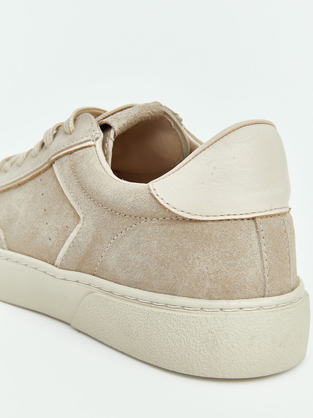 Bej Deri Görünümlü Erkek Spor Ayakkabı-4