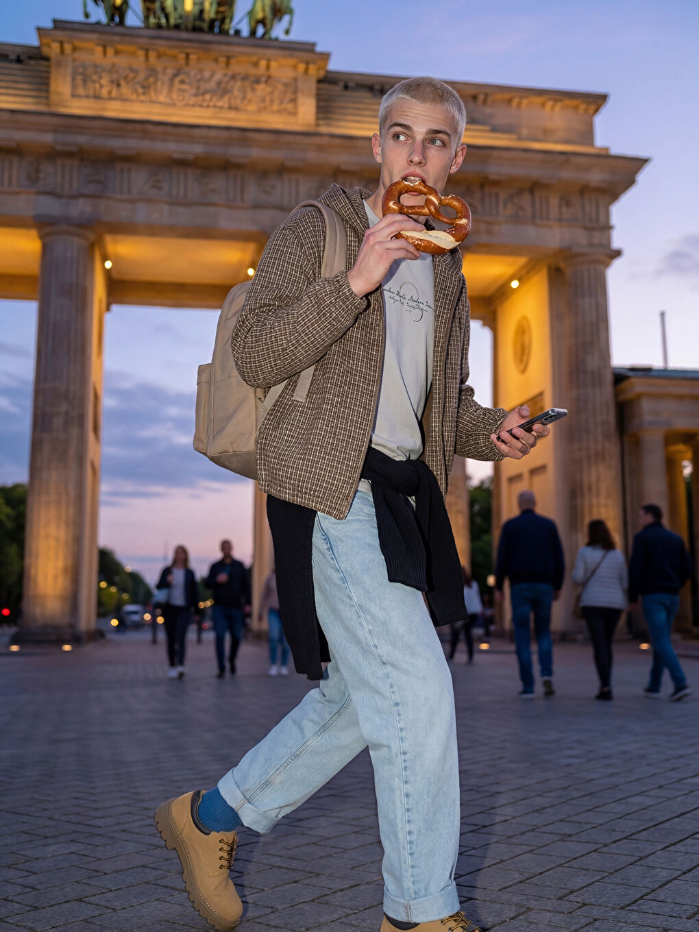 Haki Kapüşonlu Rahat Kalıp Ekose Erkek Gömlek Ceket