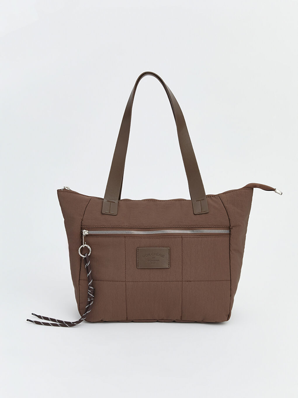 Kahverengi Kapitone Desenli Kadın Omuz Çantası