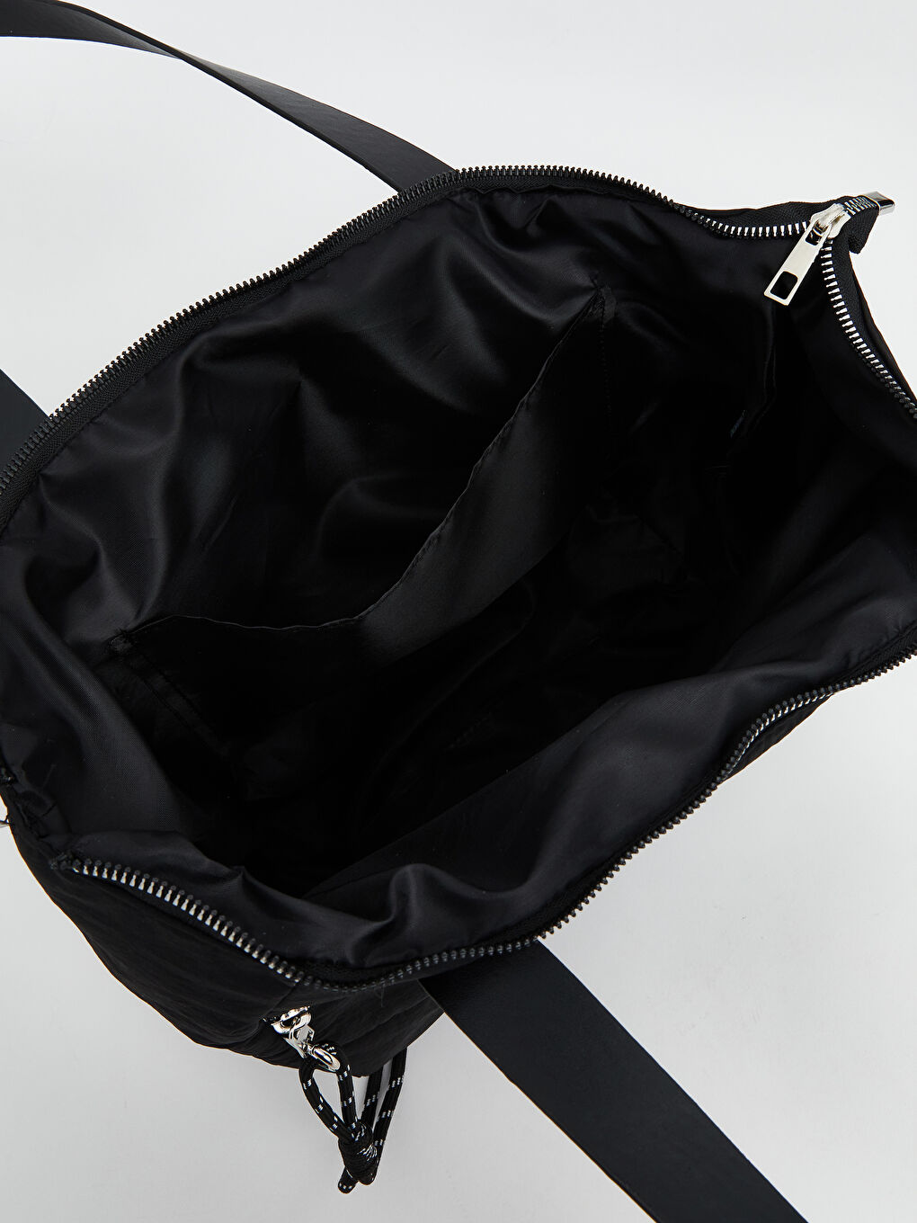 Siyah Paraşüt Kumaşı Kapitone Kadın Omuz Çantası-2