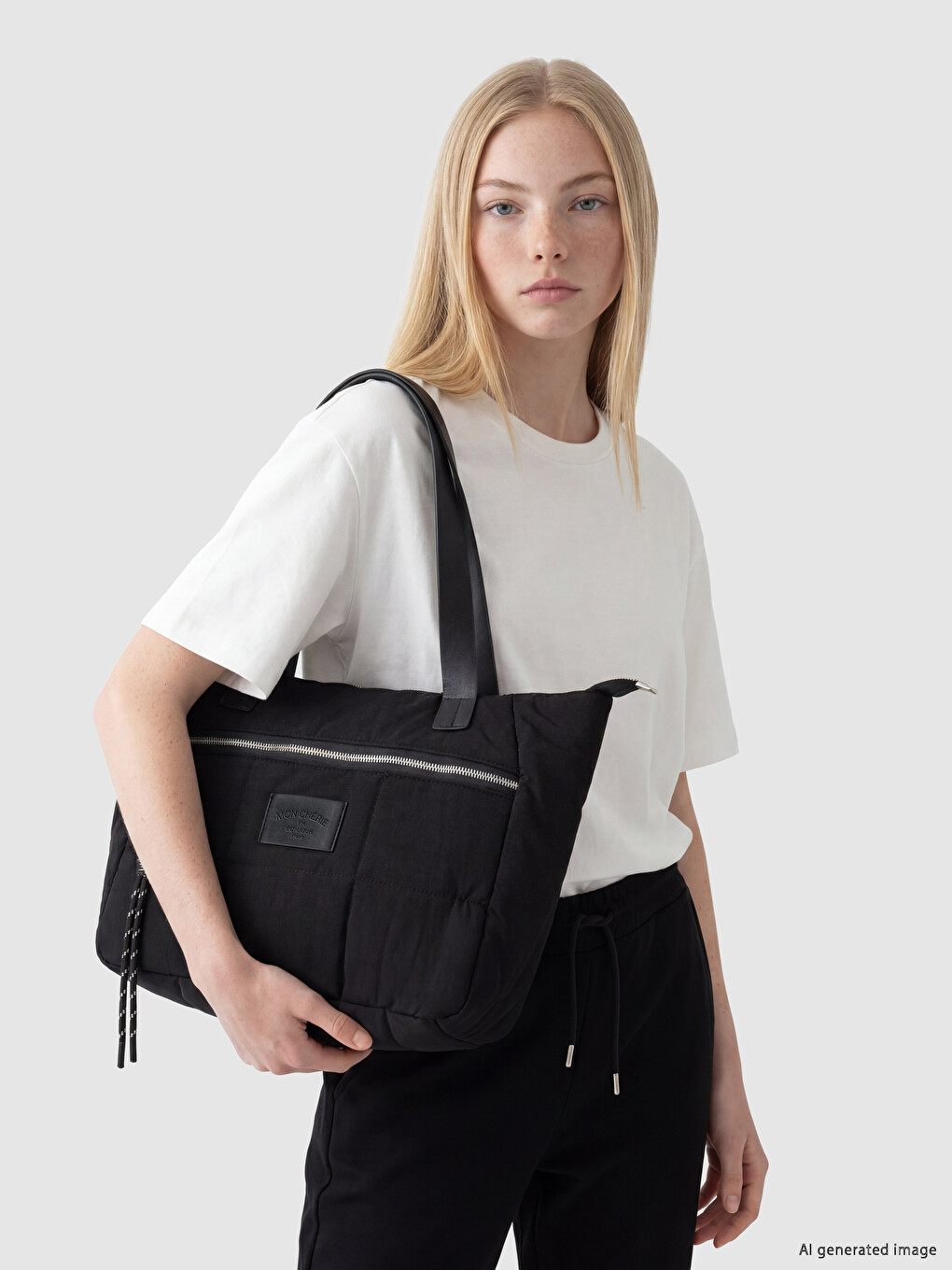 Women's Quilted Shoulder Bag In Parachute Fabric