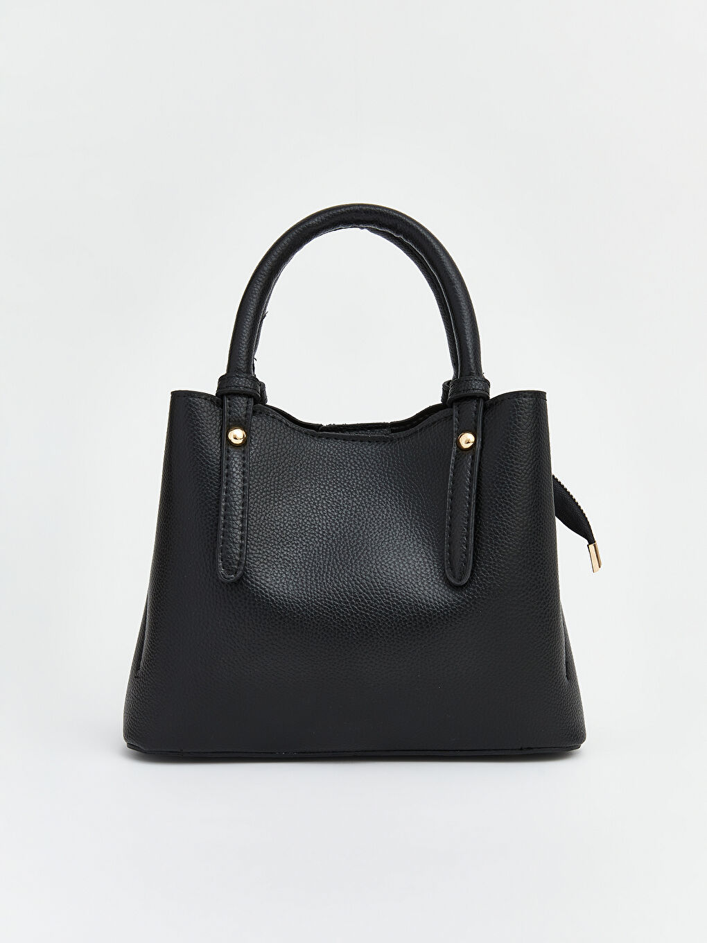 Siyah Deri Görünümlü Kadın Omuz Çantası