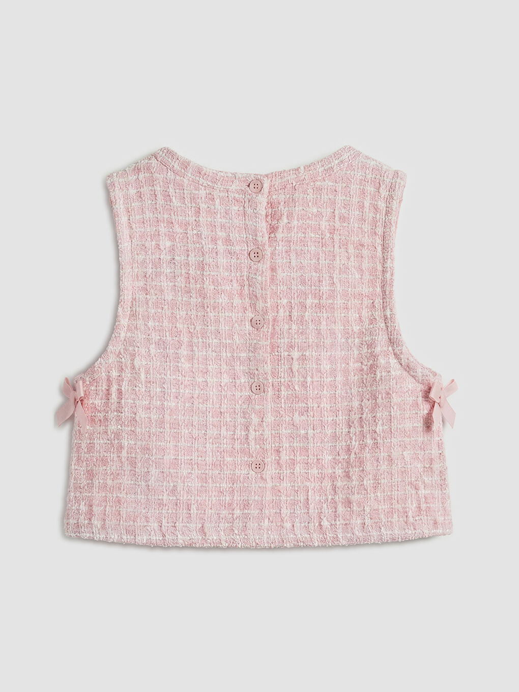 Ekru Bisiklet Yaka Ekose Kız Çocuk Takım-4