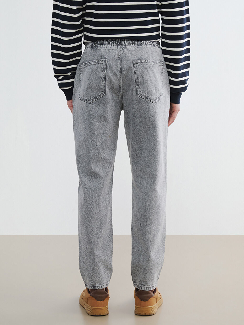 Gri Straight Fit Erkek Jean Pantolon-3