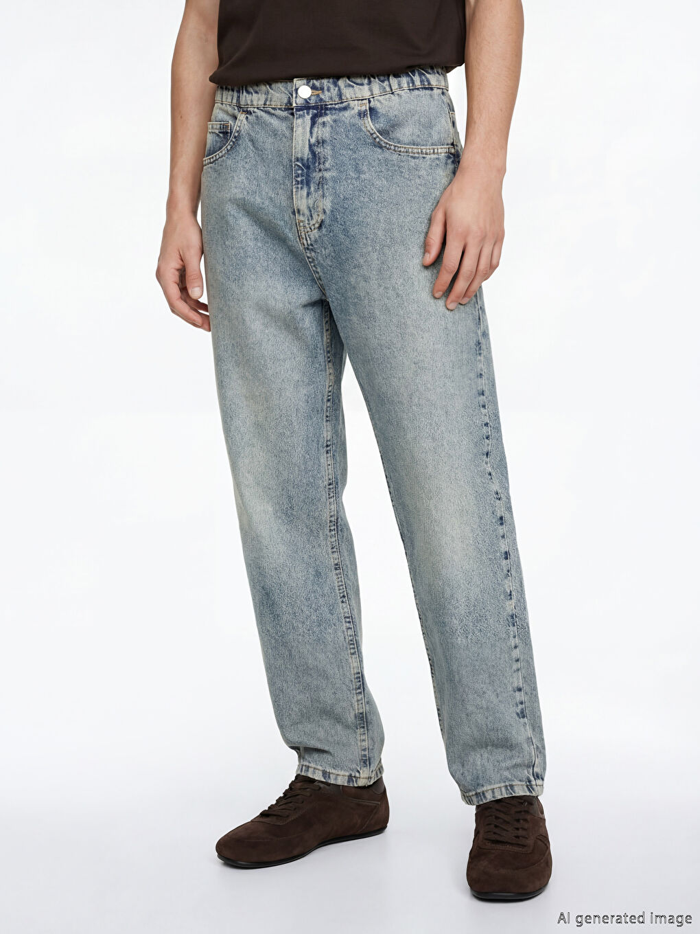 Мужчины Индиго Джинсы-1