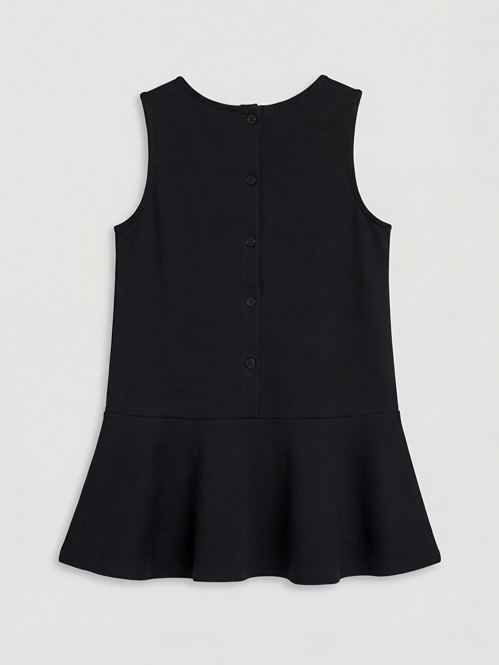 Siyah Bisiklet Yaka Taş İşlemeli Kız Çocuk Elbise-1