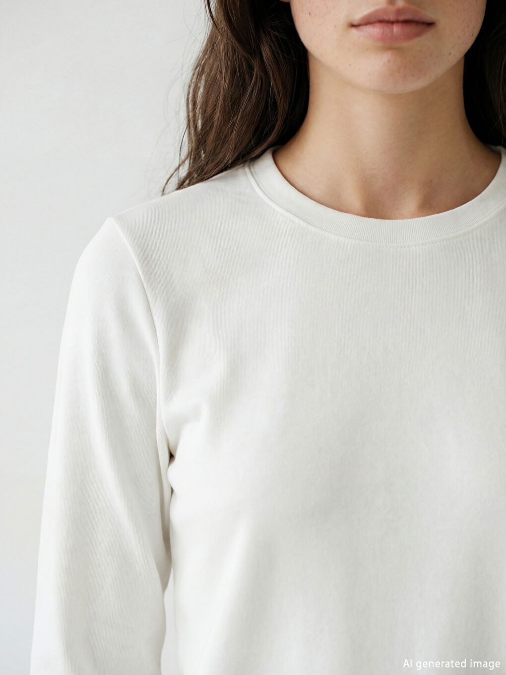 Ekru Bisiklet Yaka Kadın Body-2