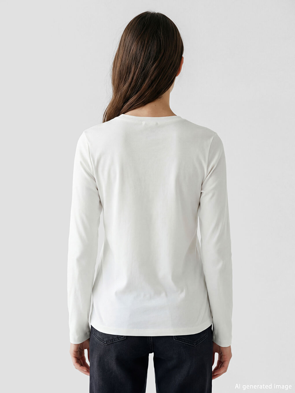 Ekru Bisiklet Yaka Kadın Body-3