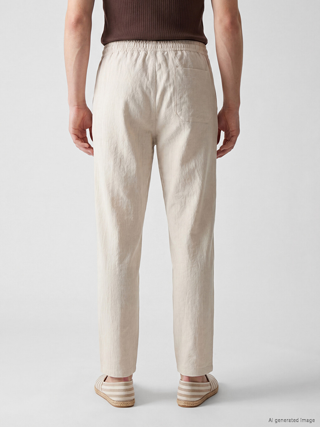 Relaxed Fit Men's Textured Trousers-3