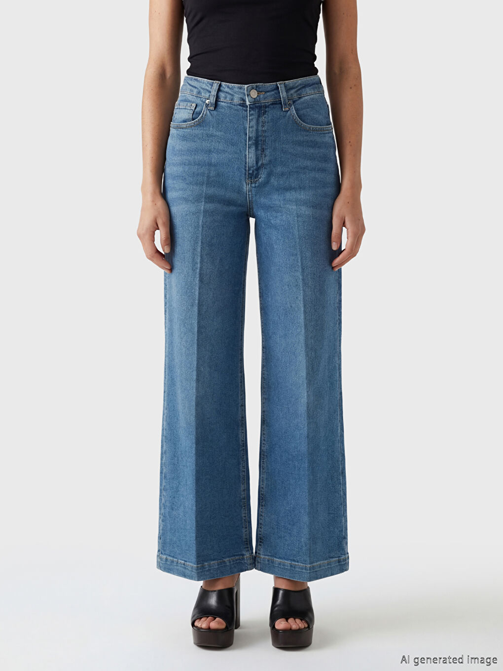 İndigo Wideleg Kadın Jean Pantolon	-1