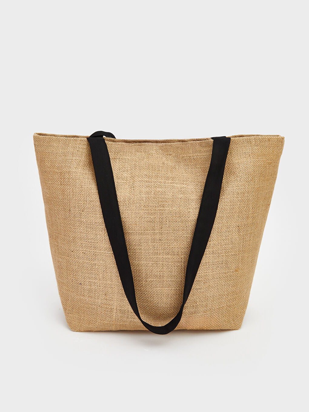 Bej Baskılı Kadın Bez Plaj Çantası-2