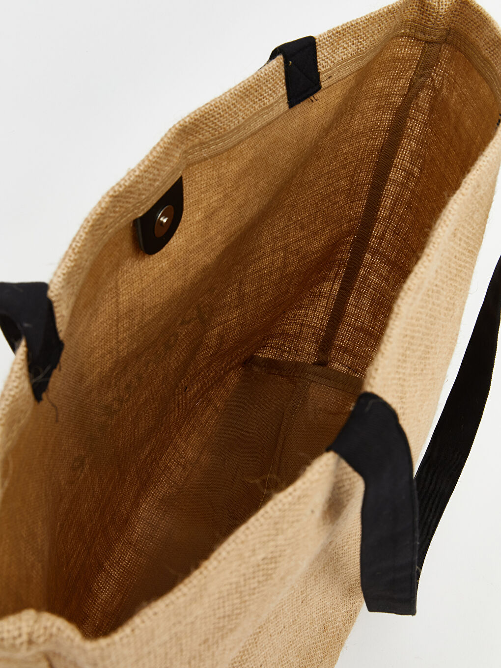 Bej Baskılı Kadın Bez Plaj Çantası-3