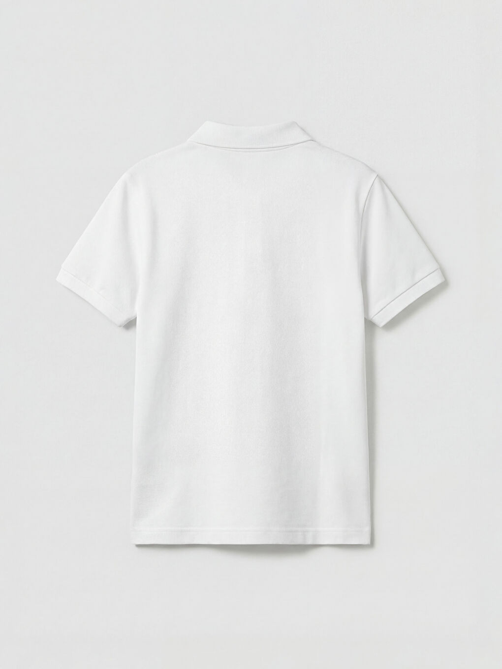 Beyaz Polo Yaka Kısa Kollu Nakışlı Erkek Çocuk Tişört-1