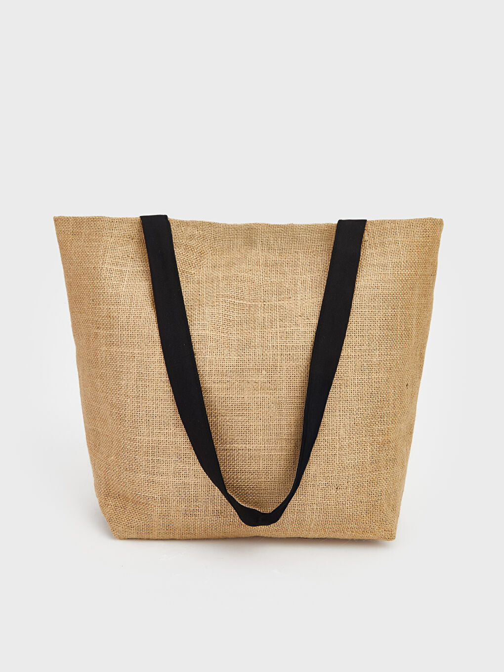 Bej Baskılı Hasır Kadın Plaj Çantası-2