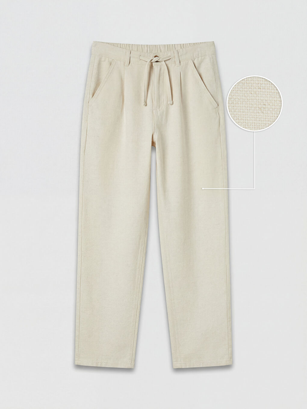 Ekru Erkek Çocuk Keten Karışımlı Pantolon