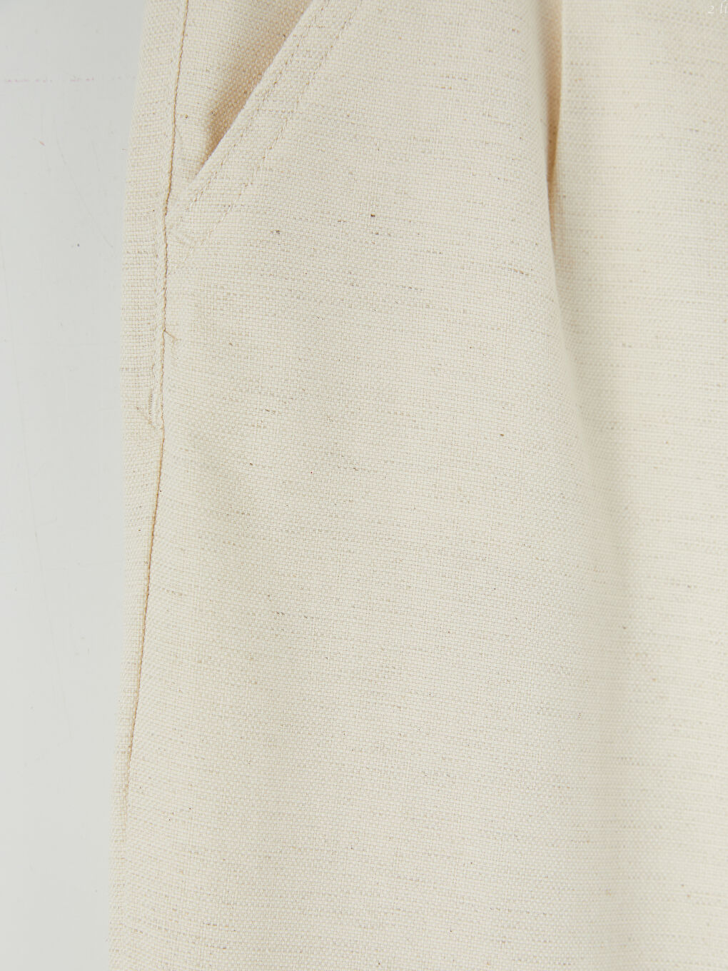 Ekru Erkek Çocuk Keten Karışımlı Pantolon-2