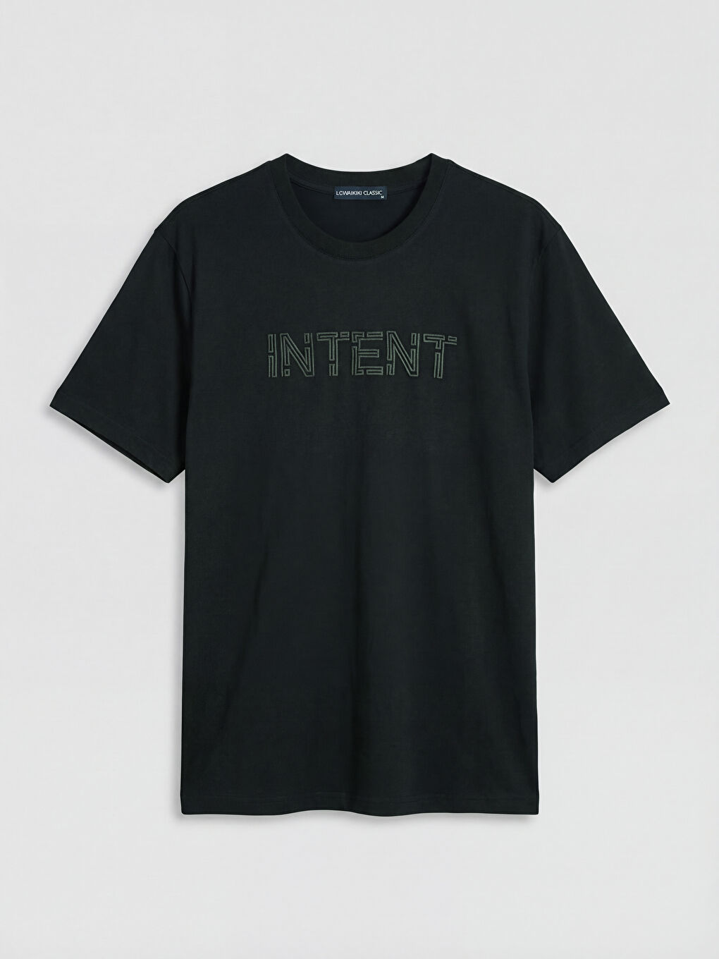 تي شيرت جيرسي مطبوع برقبة مستديرة للرجال