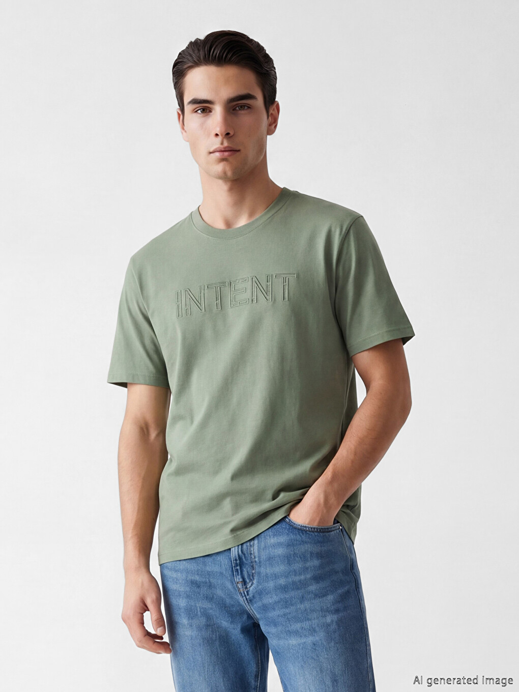Crew Neck Printed Men's Jersey T-Shirt-1