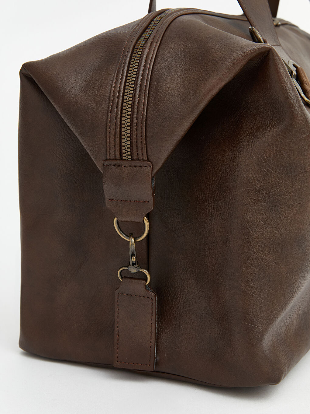 Kahverengi Deri Görünümlü Erkek Seyahat Çantası	-2