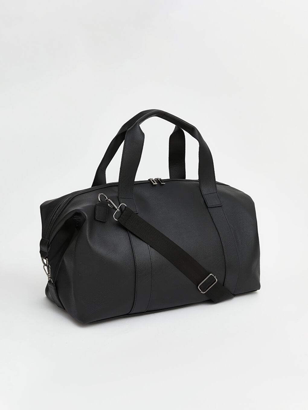 Siyah Deri Görünümlü Erkek Seyahat Çantası	-1