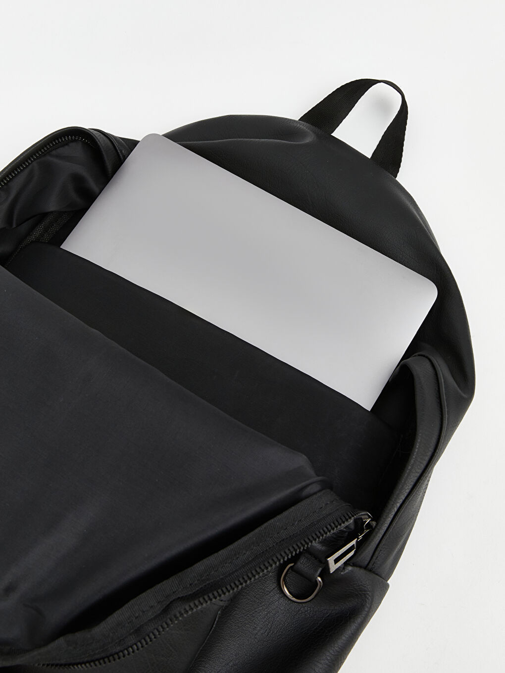 Siyah Deri Görünümlü Erkek Sırt Çantası-3