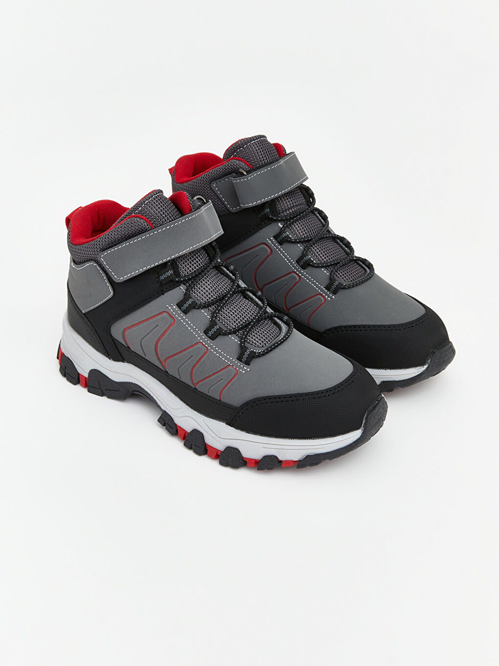 Antrasit Kalın Tabanlı Cırt Cırtlı Erkek Çocuk Bot