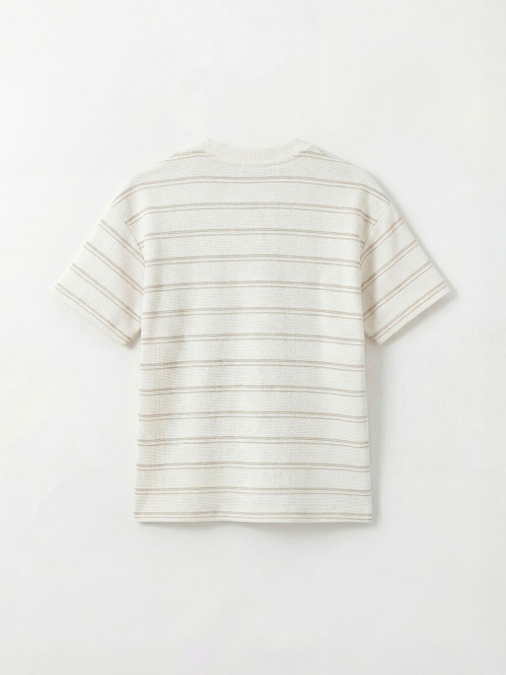 Bej Bisiklet Yaka Çizgili Erkek Çocuk Tişört-1