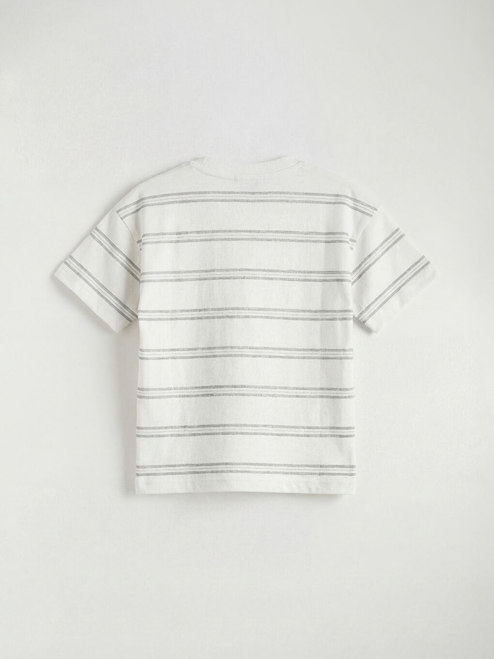 Mavi Geniş Kalıp Çizgili Erkek Çocuk Tişört-1