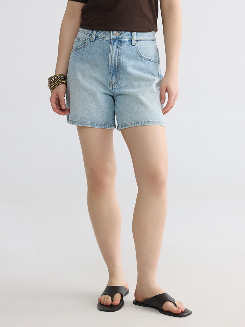 High Waisted Women's Jean Shorts-1