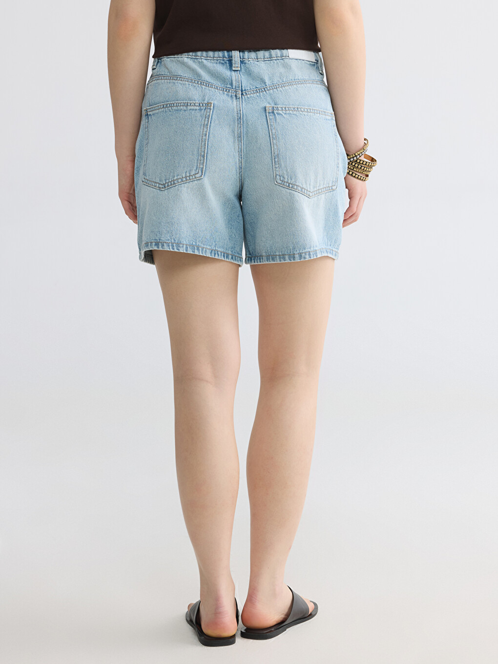High Waisted Women's Jean Shorts-3