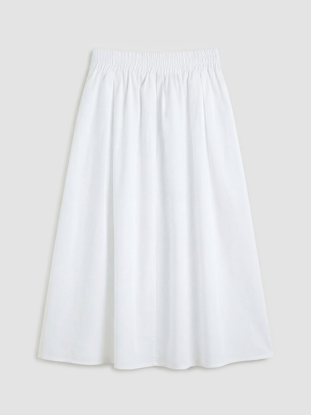 Elastic Waist Poplin Flared Skirt-5